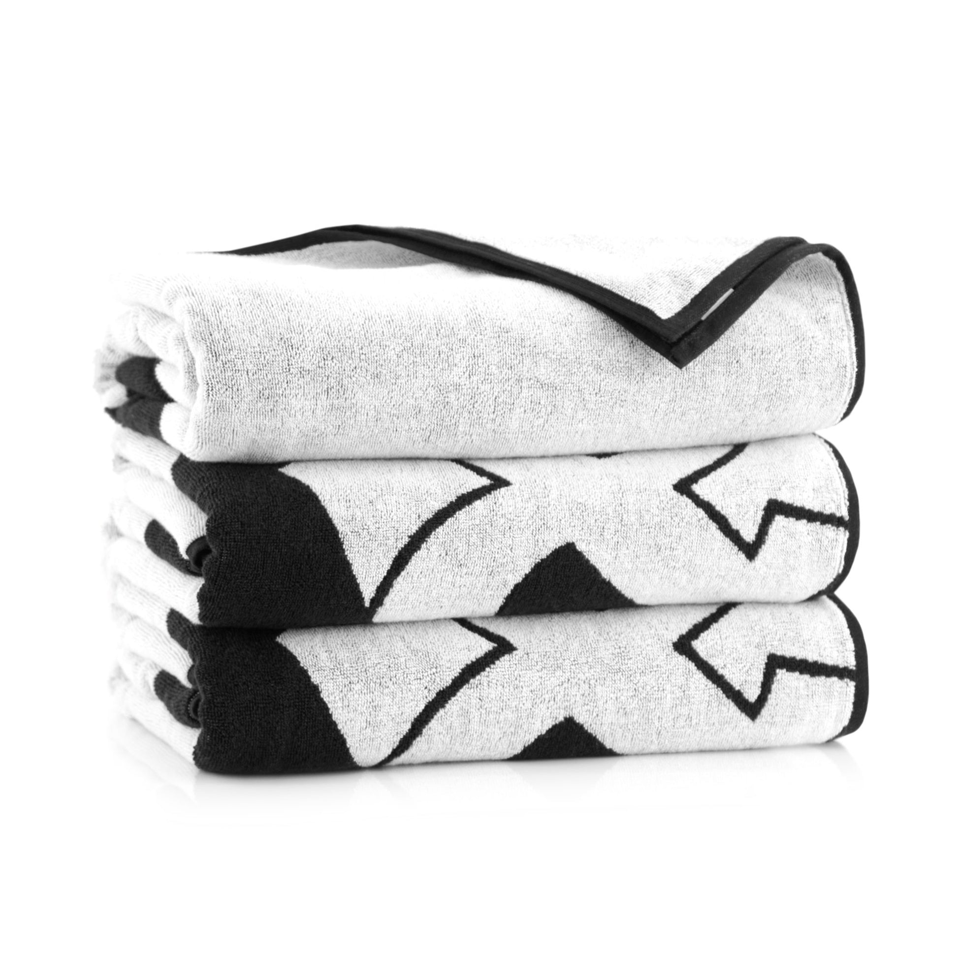 Beach Towel Black & White, size 100x160 (Big size) - Gatta Finland