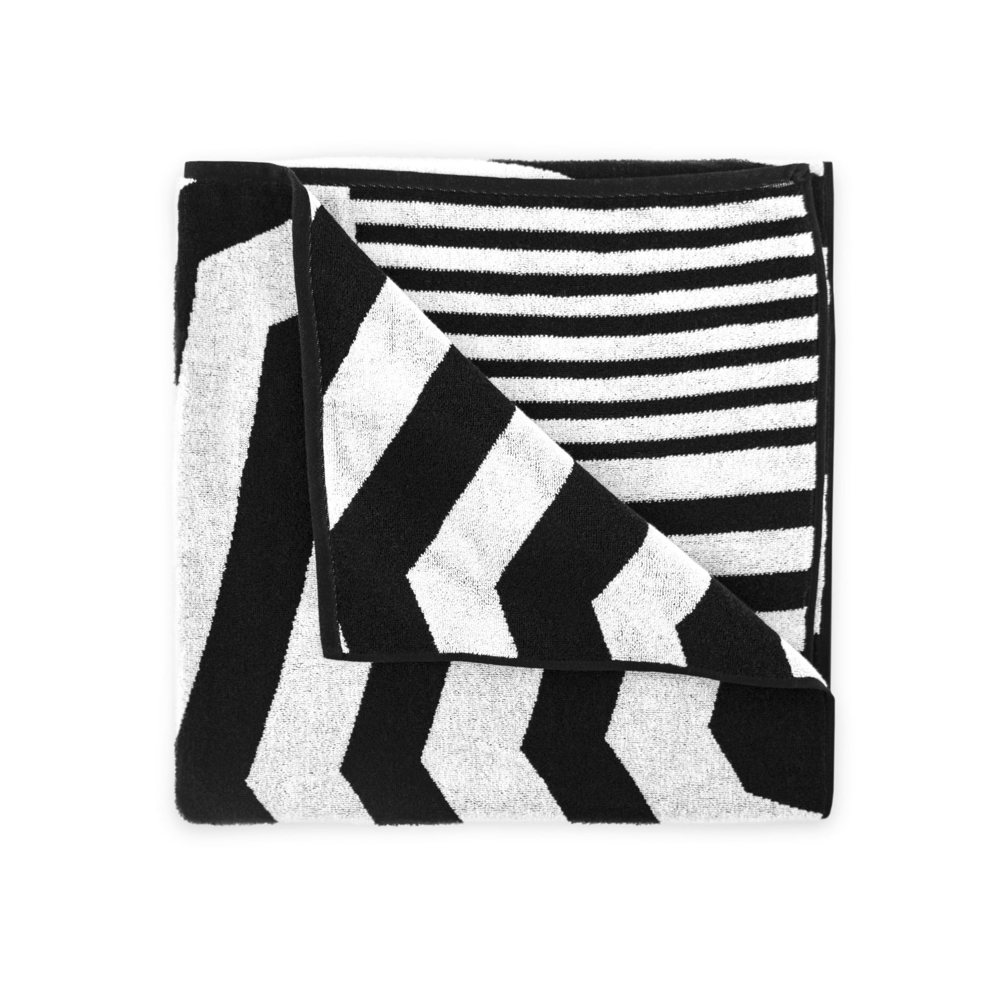 Umbrella Beach/Body Towel  Black/White, size 100x160 (big size) - Gatta Finland