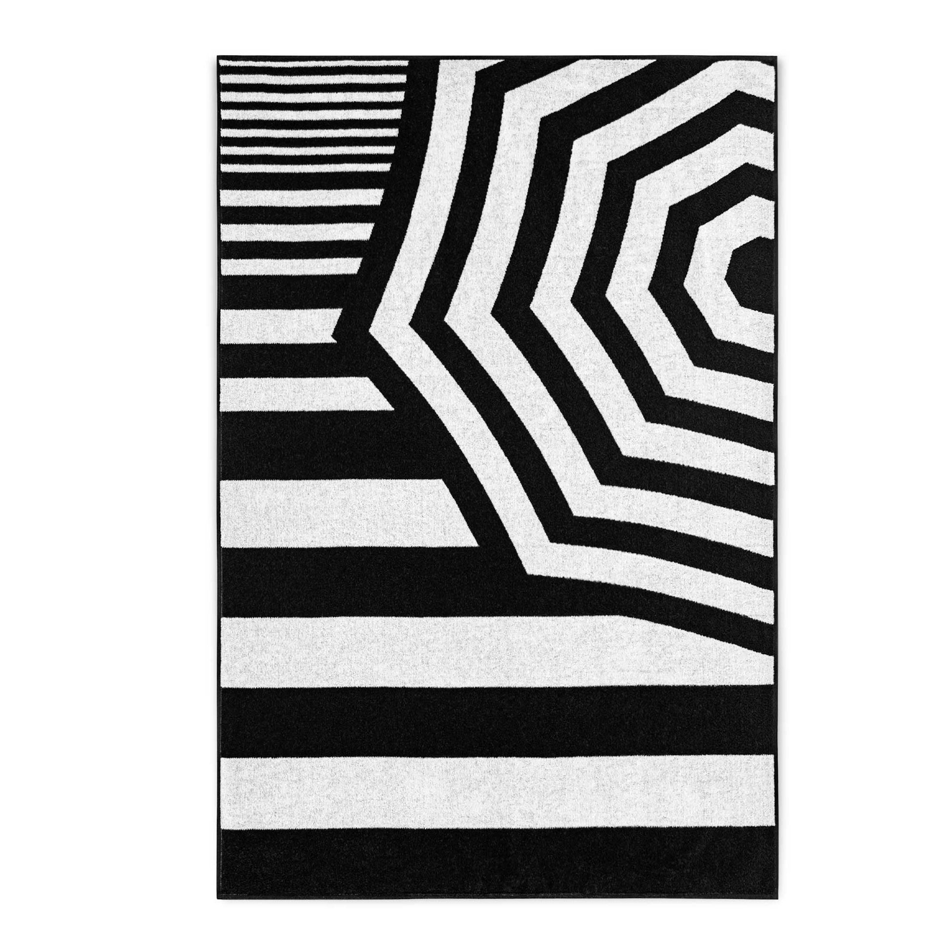 Umbrella Beach/Body Towel  Black/White, size 100x160 (big size) - Gatta Finland