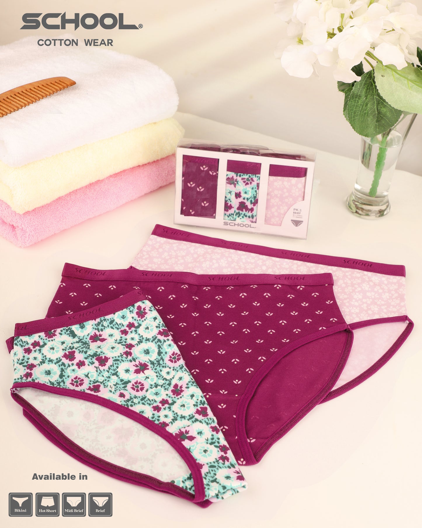 Pinky Lovers Sets of 3 BRIEF PRINTED 3 pieces - Gatta Finland