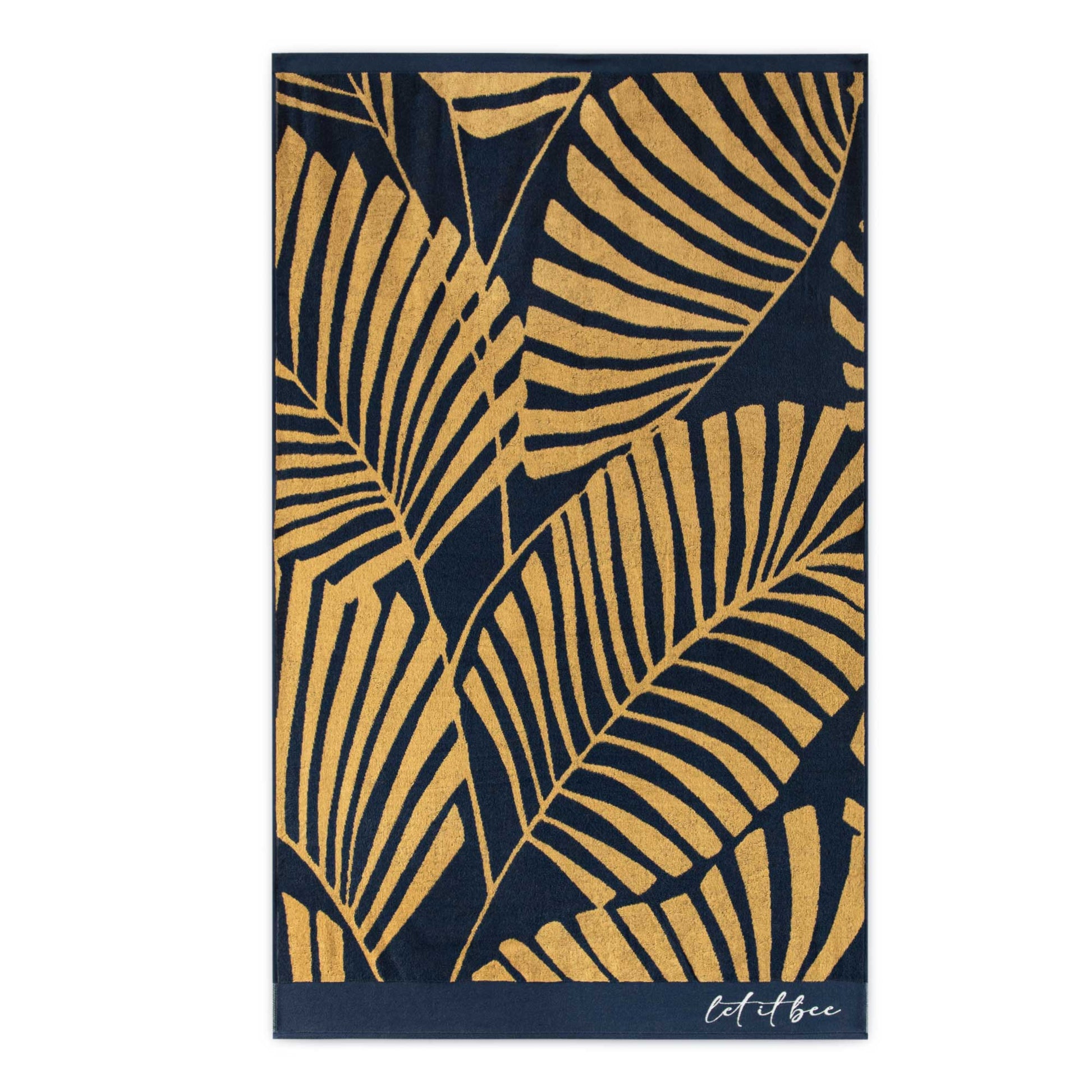 beach and bath Towel Leaves Blue/Brown, size 100x160 - Gatta Finland