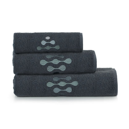 Rozeta 3 towel set, Embroidered-Dark Grey - Gatta Finland