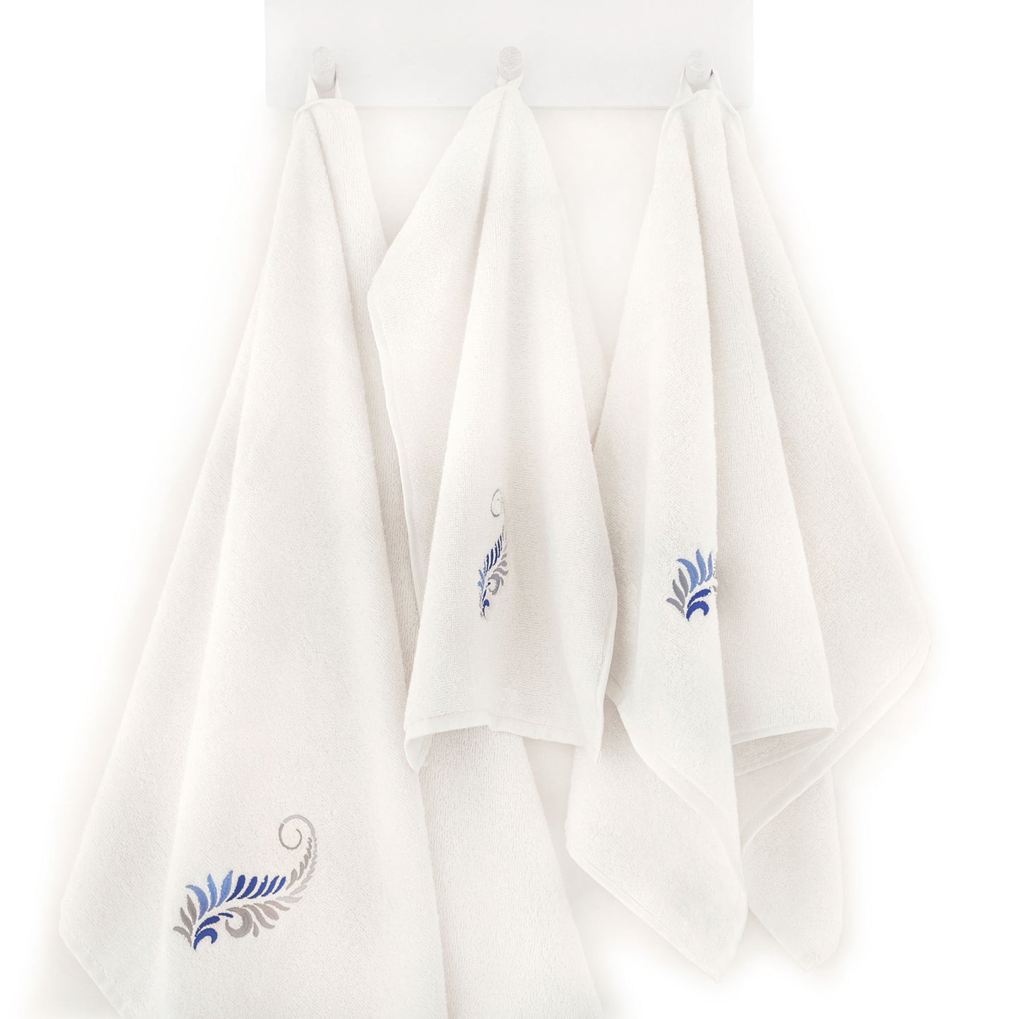 Feathers Model -3 towel set, Feathers-White - Gatta Finland